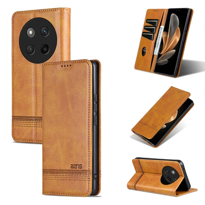 For Honor X60 Pro AZNS Magnetic Calf Texture Flip Leather Phone Case(Light Brown) - Honor Cases by AZNS | Online Shopping UK | buy2fix