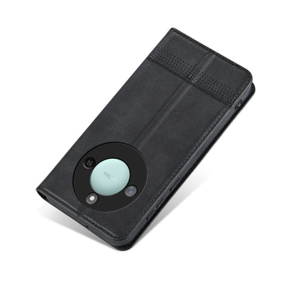 For Honor X60 AZNS Magnetic Calf Texture Flip Leather Phone Case(Black) by AZNS
