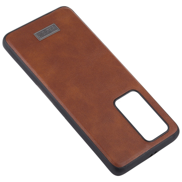 For Huawei P40 Pro SULADA Shockproof TPU + Handmade Leather Protective Case(Brown) - Huawei Cases by SULADA | Online Shopping UK | buy2fix