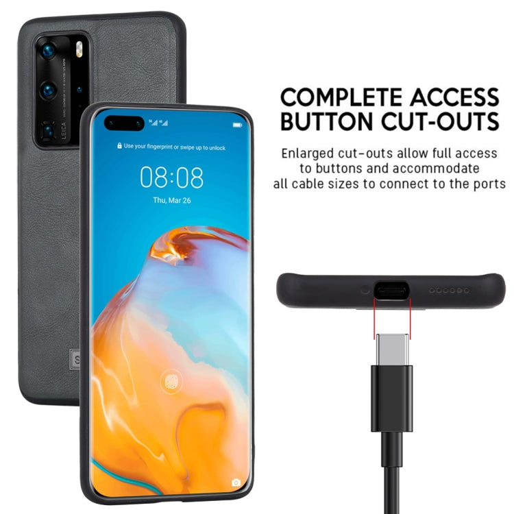 For Huawei P40 Pro SULADA Shockproof TPU + Handmade Leather Protective Case(Brown) - Huawei Cases by SULADA | Online Shopping UK | buy2fix