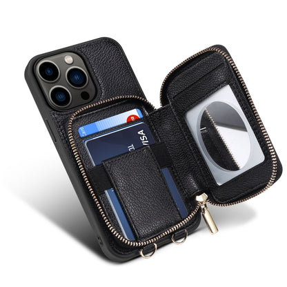 For iPhone 14 Pro Max Zipper Card Slot Phone Case(Black) - iPhone 14 Pro Max Cases by buy2fix | Online Shopping UK | buy2fix