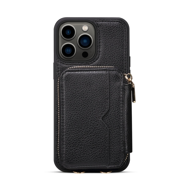 For iPhone 14 Pro Zipper Card Slot Phone Case(Black) - iPhone 14 Pro Cases by buy2fix | Online Shopping UK | buy2fix