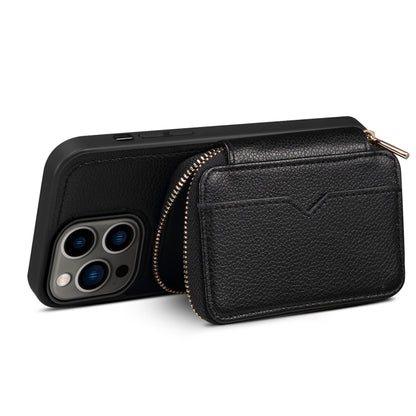 For iPhone 14 Pro Zipper Card Slot Phone Case(Black) - iPhone 14 Pro Cases by buy2fix | Online Shopping UK | buy2fix