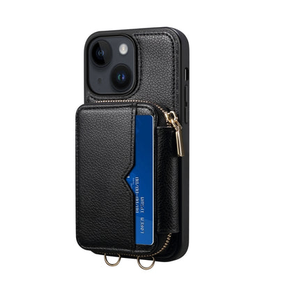 For iPhone 14 Plus Zipper Card Slot Phone Case(Black) - iPhone 14 Plus Cases by buy2fix | Online Shopping UK | buy2fix