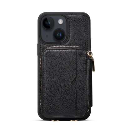 For iPhone 14 Plus Zipper Card Slot Phone Case(Black) - iPhone 14 Plus Cases by buy2fix | Online Shopping UK | buy2fix