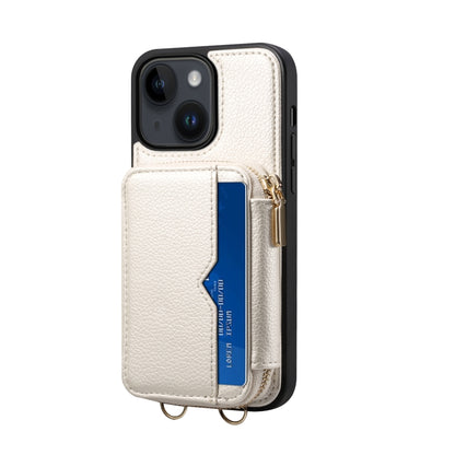 For iPhone 13 Zipper Card Slot Phone Case(White) - iPhone 13 Cases by buy2fix | Online Shopping UK | buy2fix