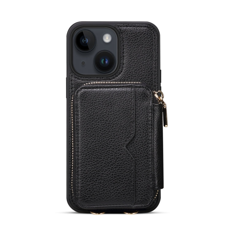 For iPhone 13 Zipper Card Slot Phone Case(Black) - iPhone 13 Cases by buy2fix | Online Shopping UK | buy2fix