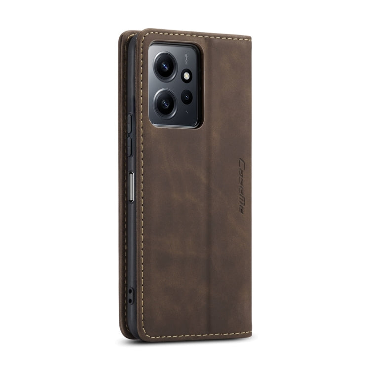 For Xiaomi Redmi Note 12 4G Global CaseMe 013 Multifunctional Horizontal Flip Leather Phone Case(Coffee) by CaseMe