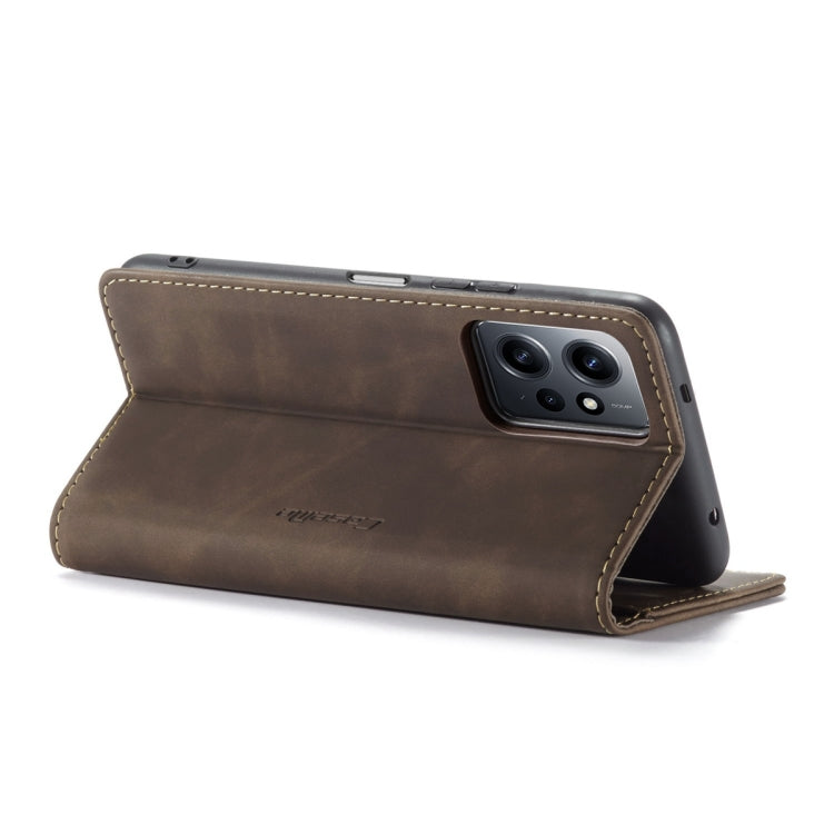 For Xiaomi Redmi Note 12 4G Global CaseMe 013 Multifunctional Horizontal Flip Leather Phone Case(Coffee) by CaseMe