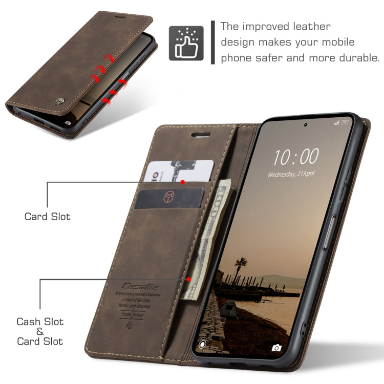 For Xiaomi Redmi Note 12 4G Global CaseMe 013 Multifunctional Horizontal Flip Leather Phone Case(Coffee) by CaseMe
