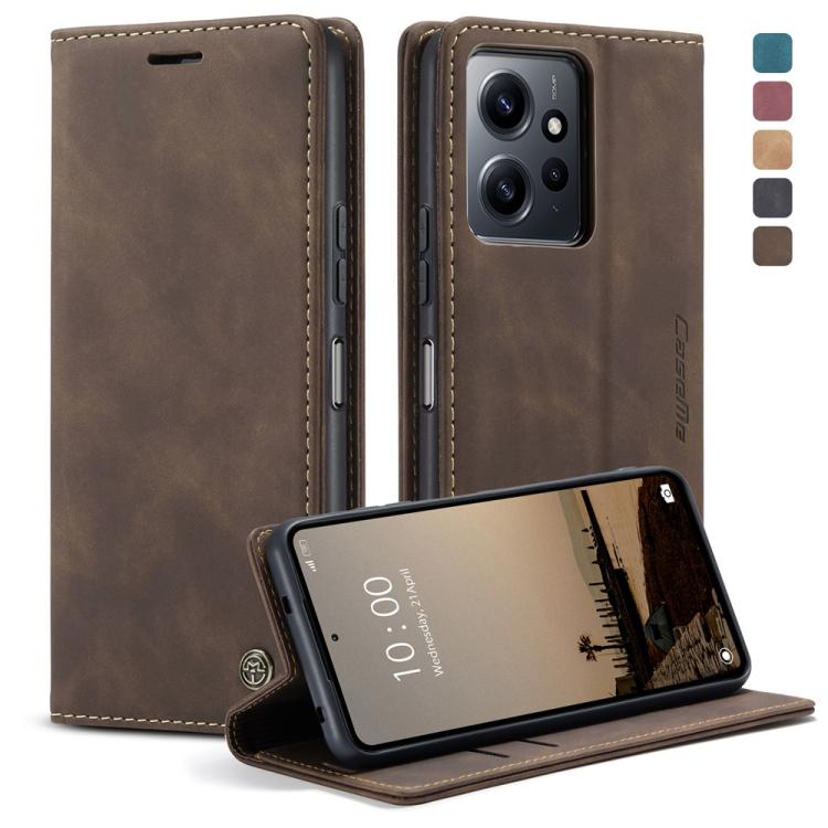 For Xiaomi Redmi Note 12 4G Global CaseMe 013 Multifunctional Horizontal Flip Leather Phone Case(Coffee) by CaseMe
