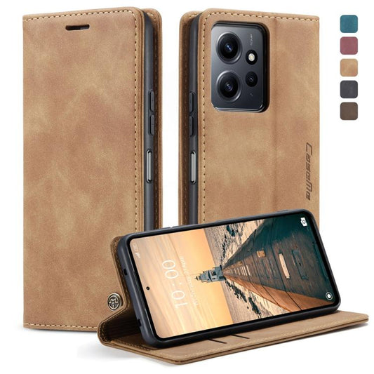 For Xiaomi Redmi Note 12 4G Global CaseMe 013 Multifunctional Horizontal Flip Leather Phone Case(Brown) by CaseMe