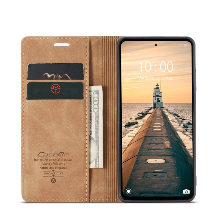 For Xiaomi Redmi Note 12 4G Global CaseMe 013 Multifunctional Horizontal Flip Leather Phone Case(Brown) - Xiaomi Cases by CaseMe | Online Shopping UK | buy2fix