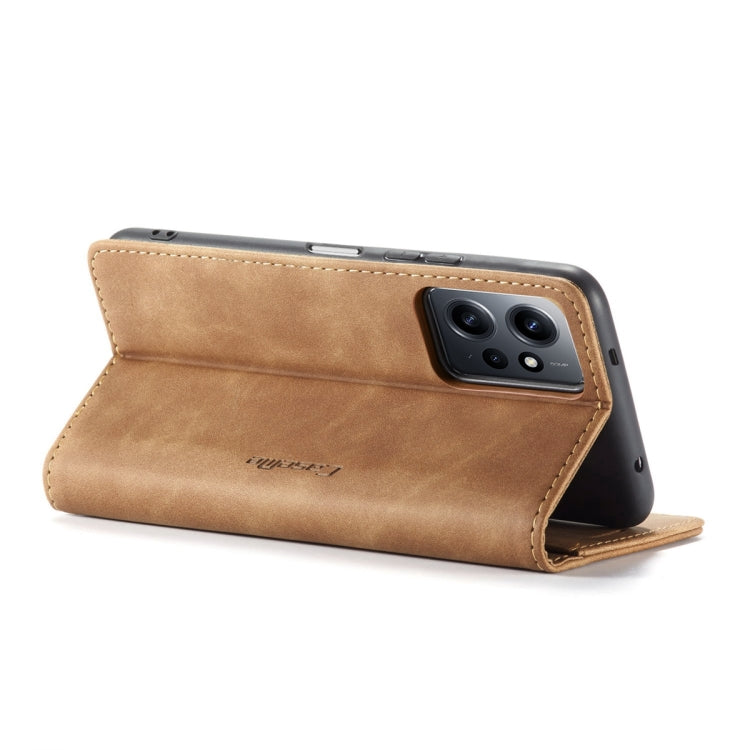 For Xiaomi Redmi Note 12 4G Global CaseMe 013 Multifunctional Horizontal Flip Leather Phone Case(Brown) by CaseMe