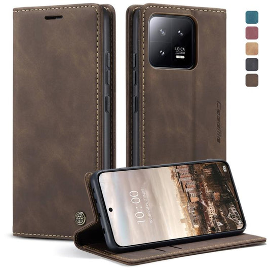 For Xiaomi 13 CaseMe 013 Multifunctional Horizontal Flip Leather Phone Case(Coffee) by CaseMe