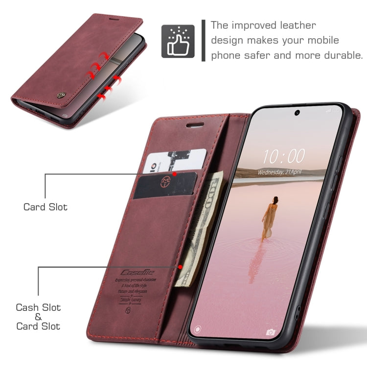 For Xiaomi 13 CaseMe 013 Multifunctional Horizontal Flip Leather Phone Case(Wine Red) by CaseMe