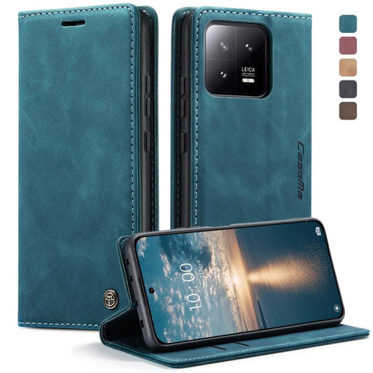 For Xiaomi 13 CaseMe 013 Multifunctional Horizontal Flip Leather Phone Case(Blue) by CaseMe