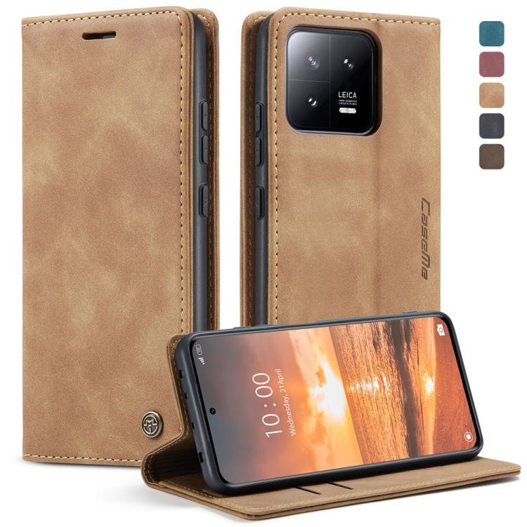 For Xiaomi 13 CaseMe 013 Multifunctional Horizontal Flip Leather Phone Case(Brown) by CaseMe