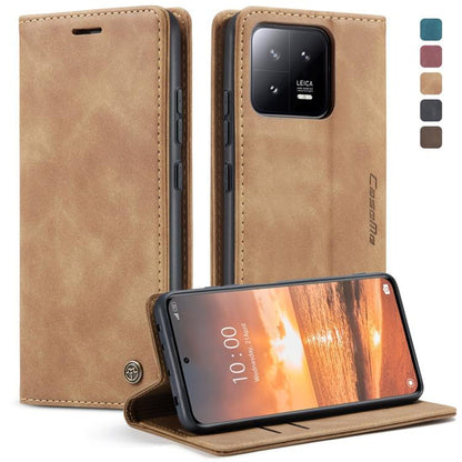 For Xiaomi 13 CaseMe 013 Multifunctional Horizontal Flip Leather Phone Case(Brown) by CaseMe