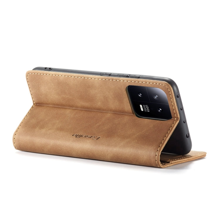 For Xiaomi 13 CaseMe 013 Multifunctional Horizontal Flip Leather Phone Case(Brown) by CaseMe