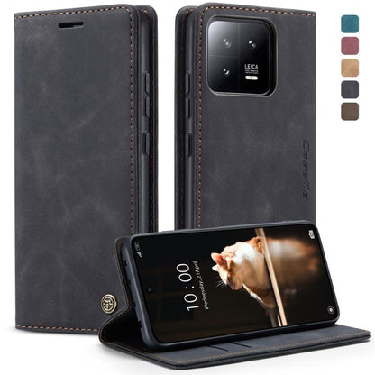 For Xiaomi 13 CaseMe 013 Multifunctional Horizontal Flip Leather Phone Case(Black) by CaseMe