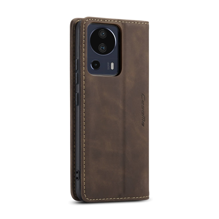 For Xiaomi 13 Lite CaseMe 013 Multifunctional Horizontal Flip Leather Phone Case(Coffee) by CaseMe