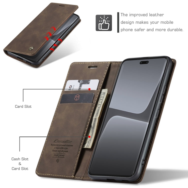 For Xiaomi 13 Lite CaseMe 013 Multifunctional Horizontal Flip Leather Phone Case(Coffee) by CaseMe