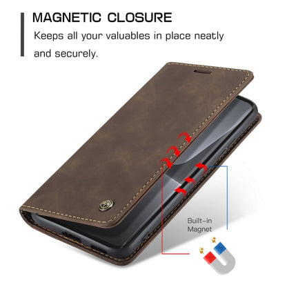 For Xiaomi 13 Lite CaseMe 013 Multifunctional Horizontal Flip Leather Phone Case(Coffee) by CaseMe
