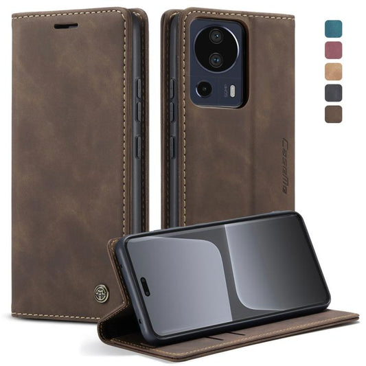For Xiaomi 13 Lite CaseMe 013 Multifunctional Horizontal Flip Leather Phone Case(Coffee) by CaseMe