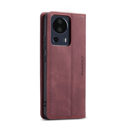 For Xiaomi 13 Lite CaseMe 013 Multifunctional Horizontal Flip Leather Phone Case(Wine Red) by CaseMe