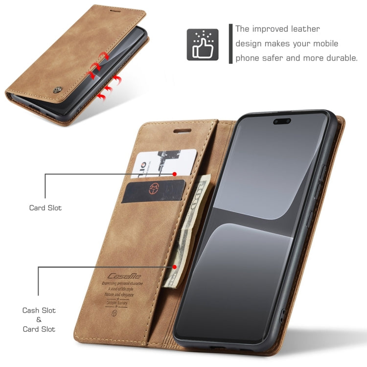 For Xiaomi 13 Lite CaseMe 013 Multifunctional Horizontal Flip Leather Phone Case(Brown) by CaseMe