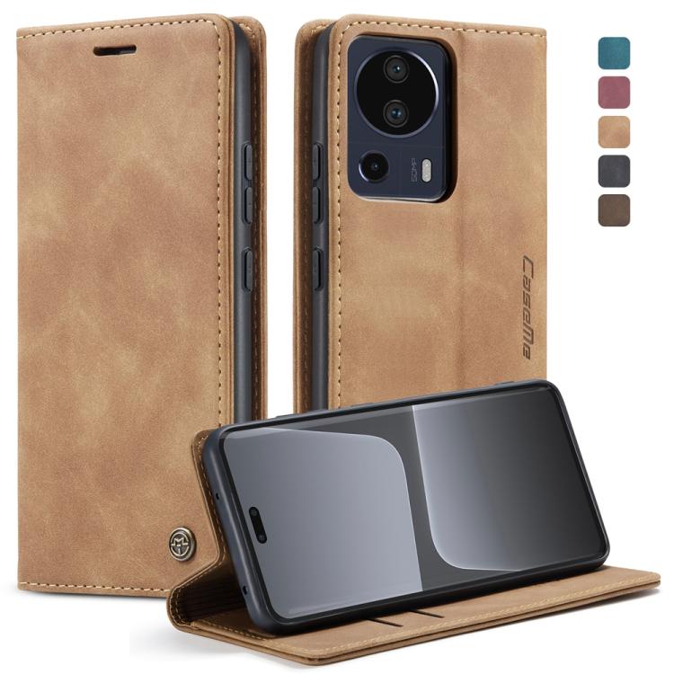 For Xiaomi 13 Lite CaseMe 013 Multifunctional Horizontal Flip Leather Phone Case(Brown) by CaseMe