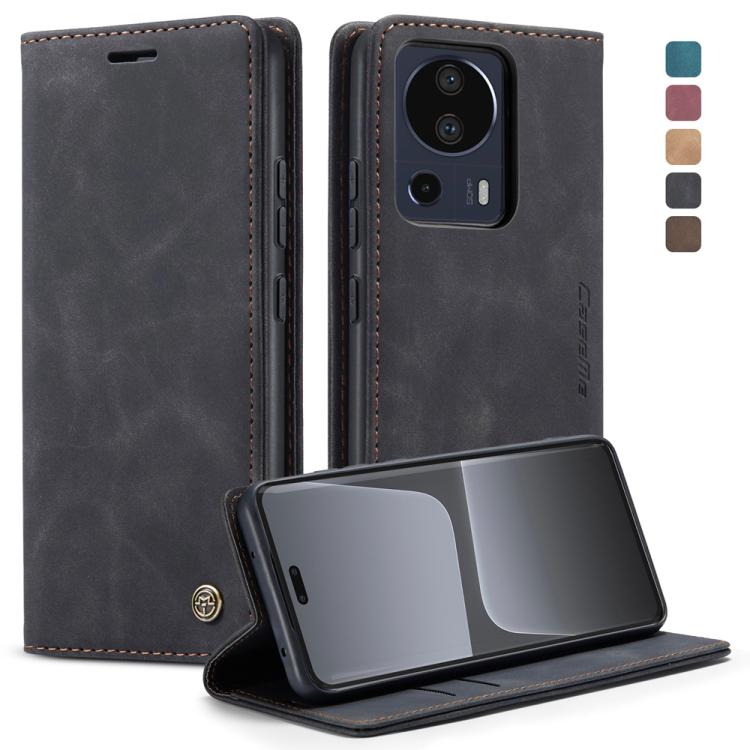 For Xiaomi 13 Lite CaseMe 013 Multifunctional Horizontal Flip Leather Phone Case(Black) by CaseMe