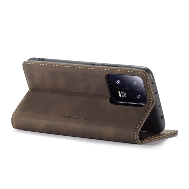 For Xiaomi 13 Pro CaseMe 013 Multifunctional Horizontal Flip Leather Phone Case(Coffee) by CaseMe