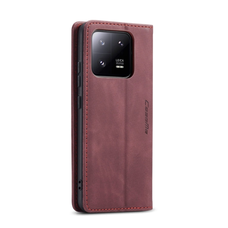 For Xiaomi 13 Pro CaseMe 013 Multifunctional Horizontal Flip Leather Phone Case(Wine Red) by CaseMe