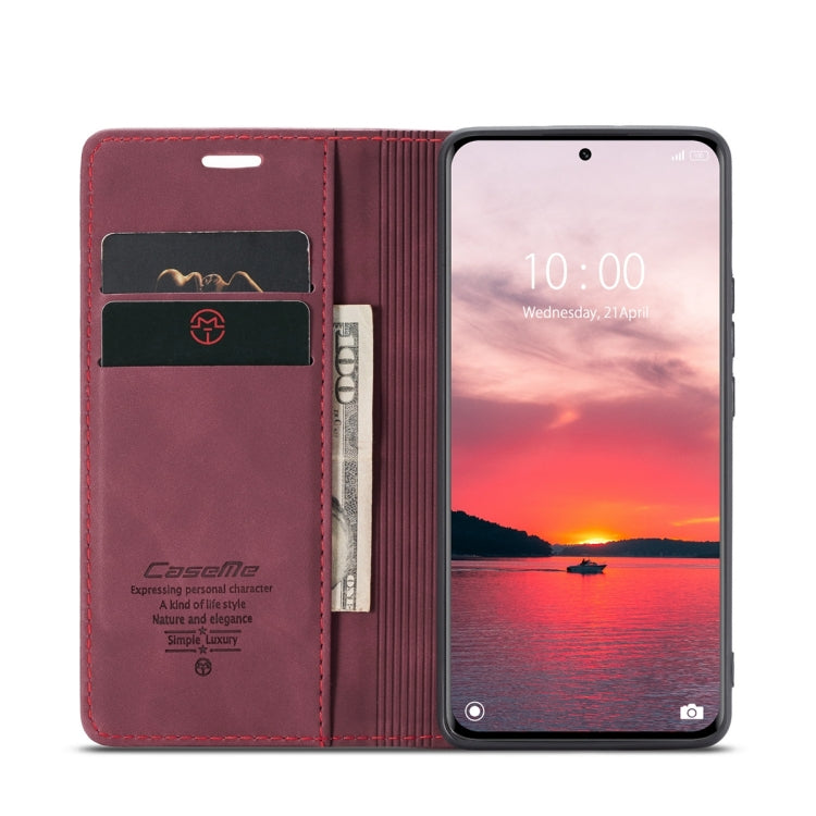 For Xiaomi 13 Pro CaseMe 013 Multifunctional Horizontal Flip Leather Phone Case(Wine Red) by CaseMe