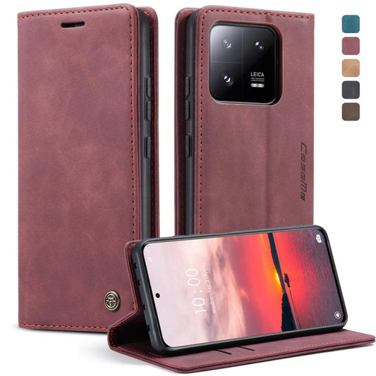 For Xiaomi 13 Pro CaseMe 013 Multifunctional Horizontal Flip Leather Phone Case(Wine Red) by CaseMe