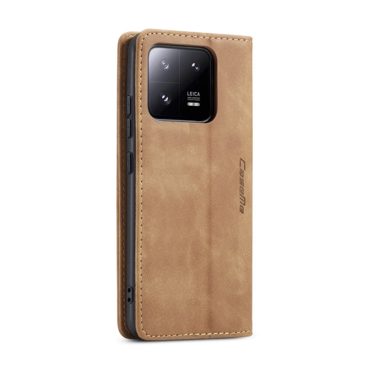 For Xiaomi 13 Pro CaseMe 013 Multifunctional Horizontal Flip Leather Phone Case(Brown) by CaseMe