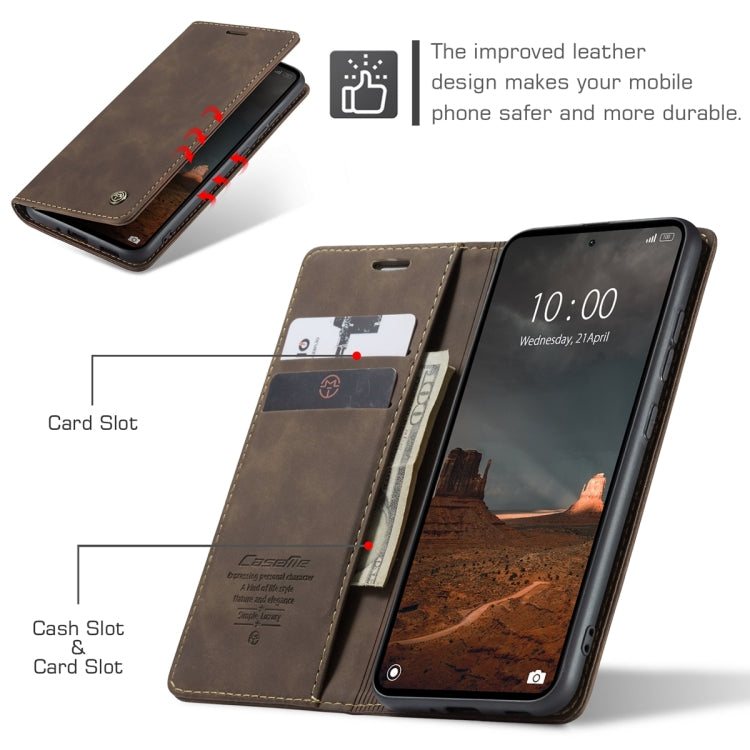For Xiaomi Redmi 11A / 12C CaseMe 013 Multifunctional Horizontal Flip Leather Phone Case(Coffee) by CaseMe