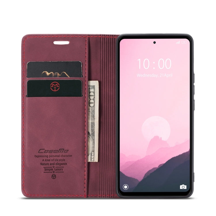 For Xiaomi Redmi 11A / 12C CaseMe 013 Multifunctional Horizontal Flip Leather Phone Case(Wine Red) by CaseMe