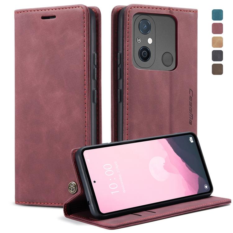 For Xiaomi Redmi 11A / 12C CaseMe 013 Multifunctional Horizontal Flip Leather Phone Case(Wine Red) by CaseMe
