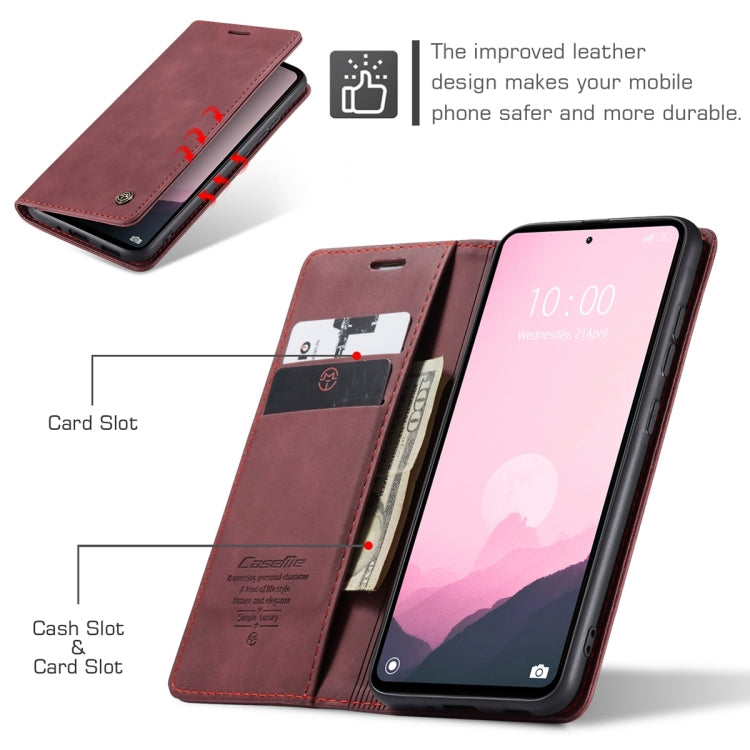 For Xiaomi Redmi 11A / 12C CaseMe 013 Multifunctional Horizontal Flip Leather Phone Case(Wine Red) by CaseMe