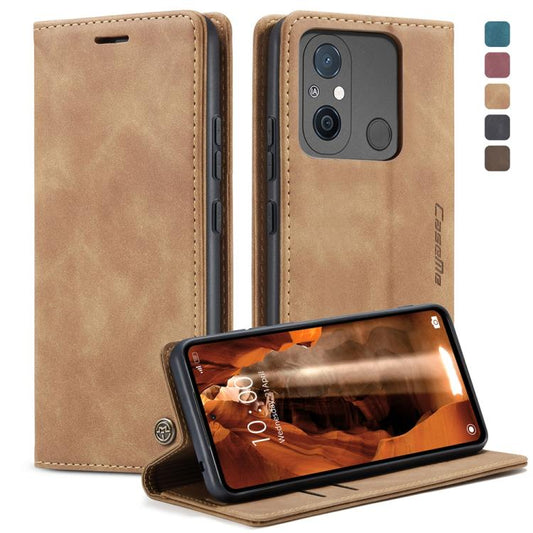 For Xiaomi Redmi 11A / 12C CaseMe 013 Multifunctional Horizontal Flip Leather Phone Case(Brown) by CaseMe