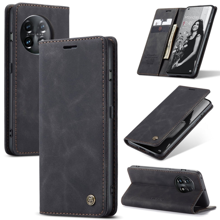 For OnePlus 11 CaseMe 013 Multifunctional Horizontal Flip Leather Phone Case(Black) by CaseMe