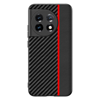 For OnePlus 11 Ultra-thin Carbon Fiber Texture Printing Phone Case(Black Red) by buy2fix