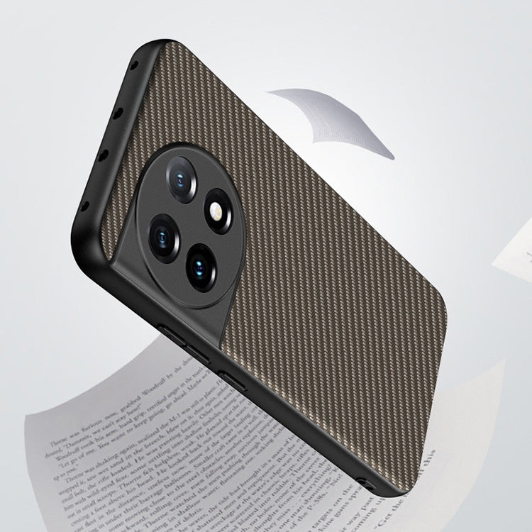 For OnePlus 11 Ultra-thin Carbon Fiber Texture Printing Phone Case(Black Yellow) by buy2fix