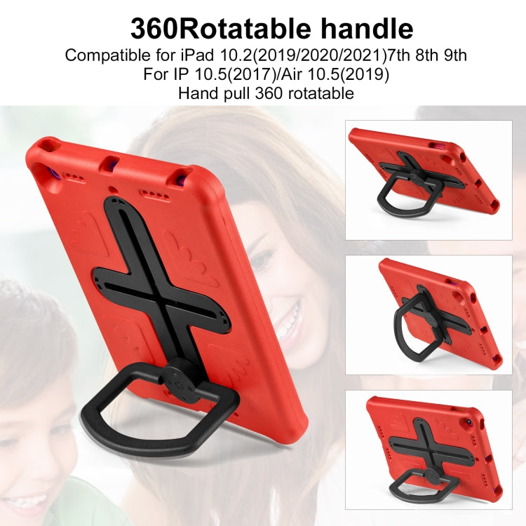 Shield 360 Rotation Handle EVA Shockproof PC Tablet Case For iPad 10.2 2019/2020/2021/Pro 10.5 2017/Air 2019 (Red Black) - iPad 10.2 Cases by buy2fix | Online Shopping UK | buy2fix