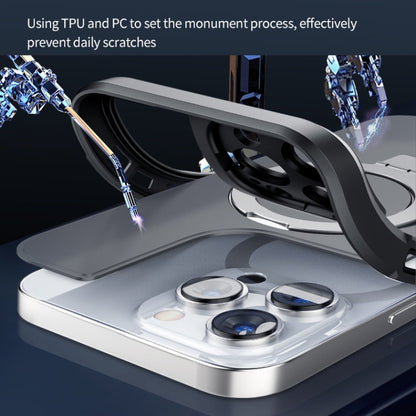 For iPhone 14 Plus MagSafe Magnetic Metal Holder Phone Case(Blue) - iPhone 14 Plus Cases by buy2fix | Online Shopping UK | buy2fix