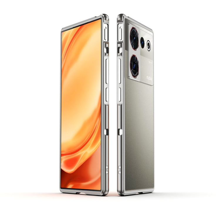 For ZTE nubia Z50 Ultra LK Aurora Metal Frame Phone Case with Lens Cover(Silver) - ZTE Cases by buy2fix | Online Shopping UK | buy2fix