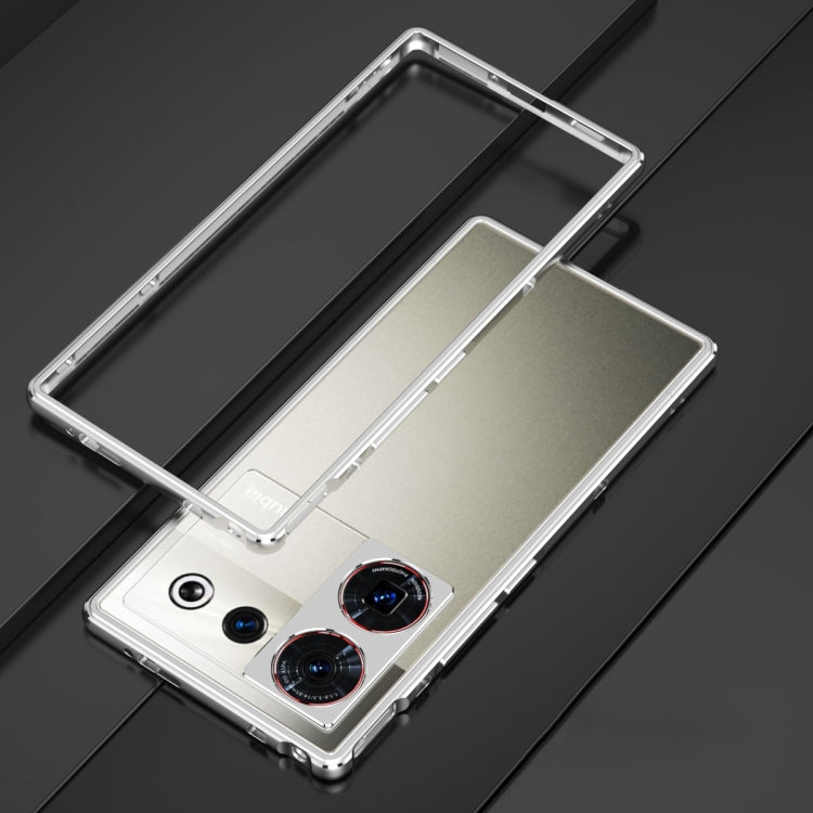 For ZTE nubia Z50 Ultra LK Aurora Metal Frame Phone Case with Lens Cover(Silver) - ZTE Cases by buy2fix | Online Shopping UK | buy2fix
